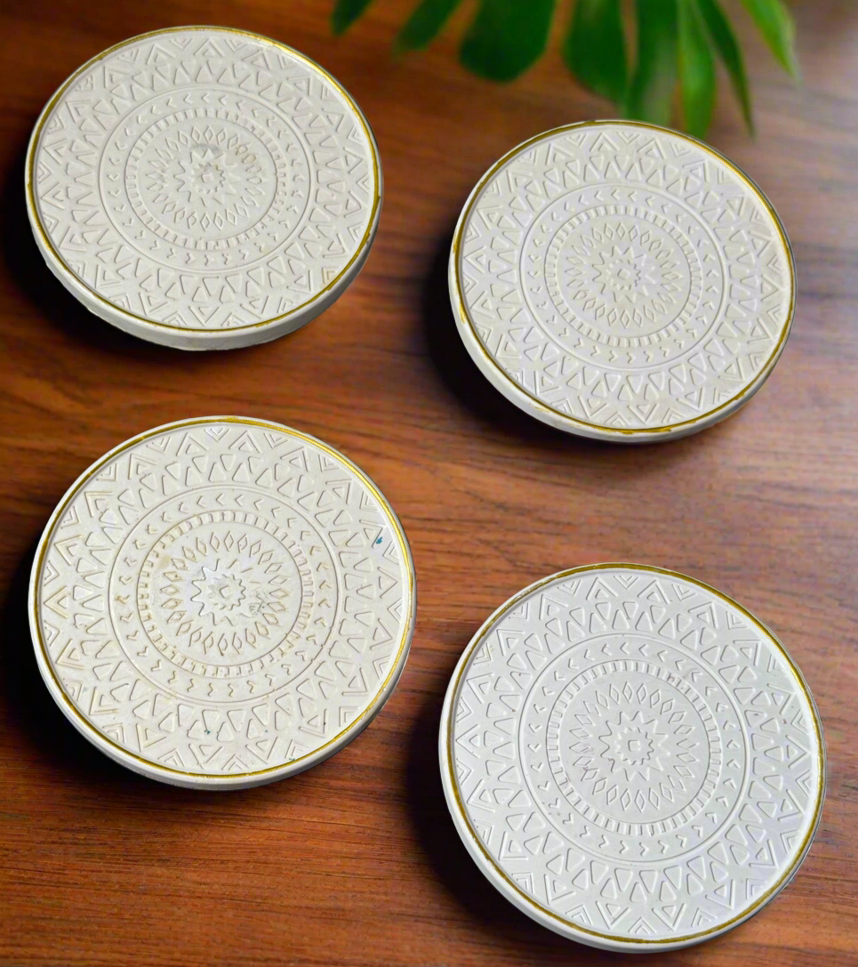 Round Mandala 4 inch coasters- set of 4