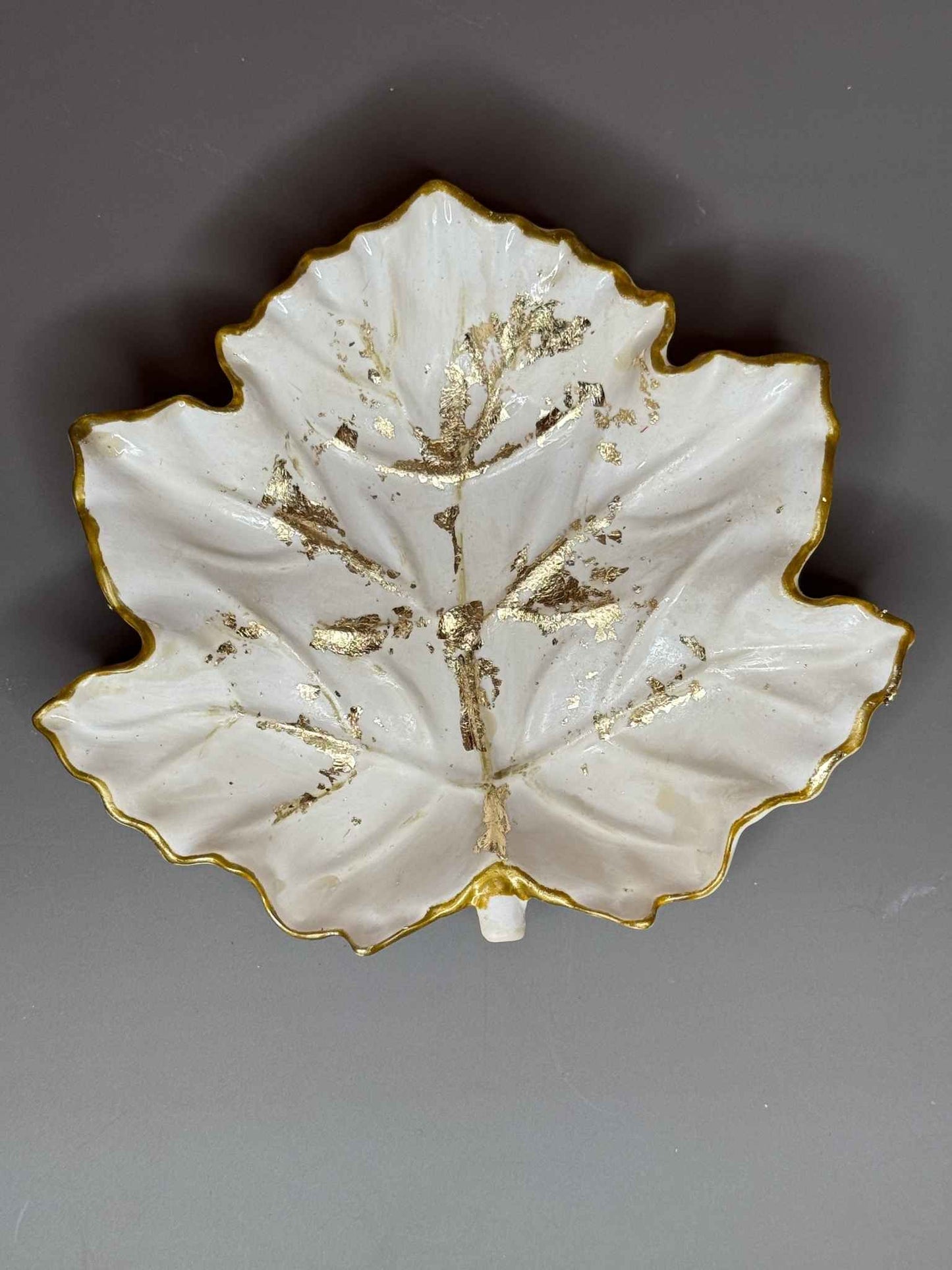 Concrete Maple leaf jewelry/ trinket dish