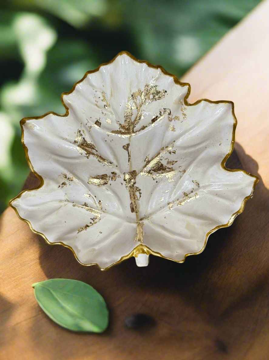 Concrete Maple leaf jewelry/ trinket dish