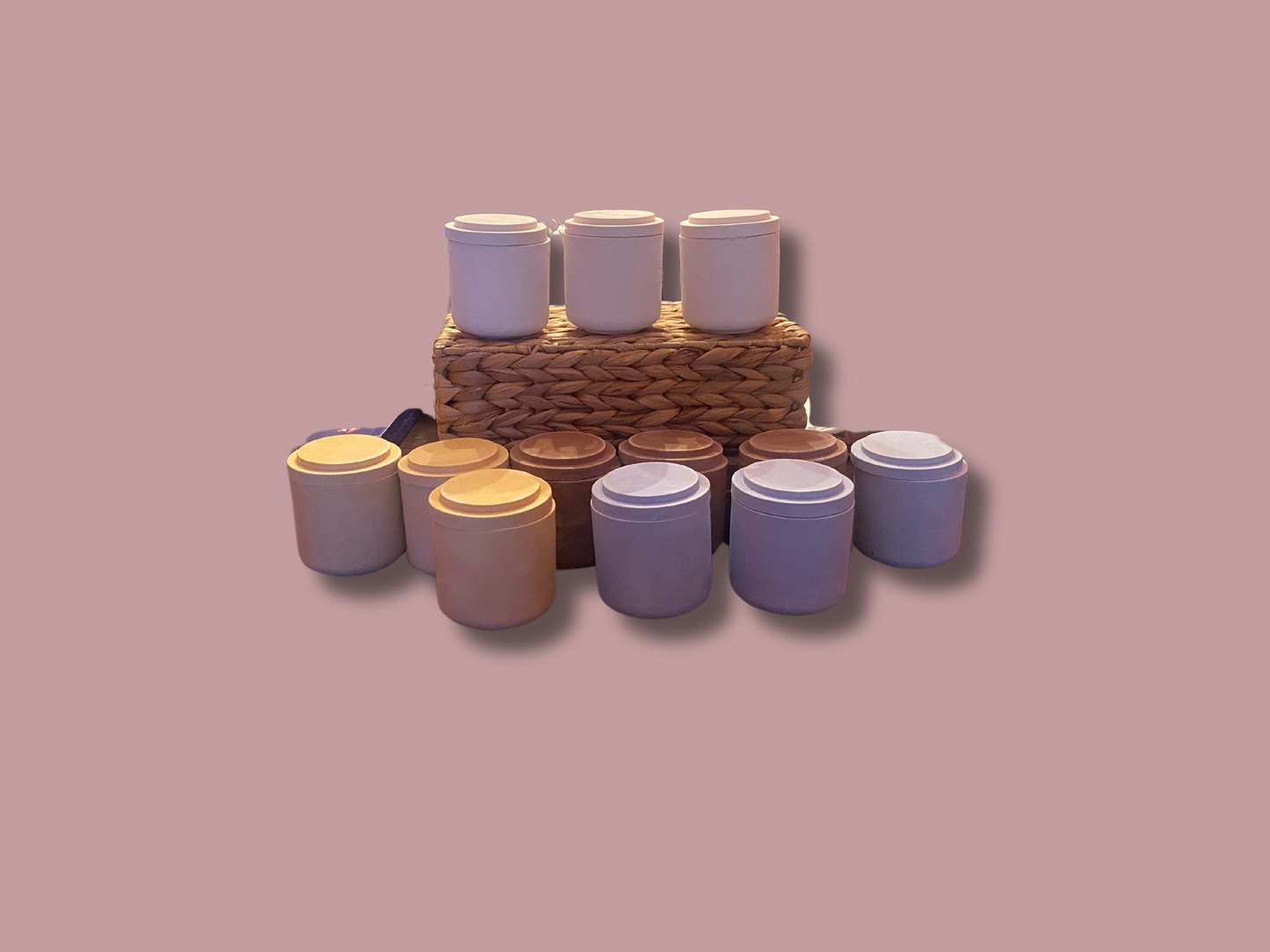 Customizable Concrete (Hydrostone) candle containers (12 pieces)